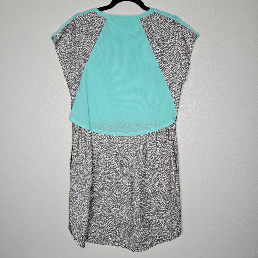 Title Nine M Grey Blue Athletic Dress Drawstring Golf Tennis Pockets Mesh Back - Picture 6 of 6
